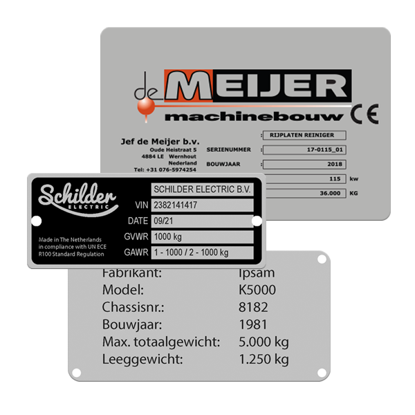 Ce Typeplaten Voor Technische Specificaties